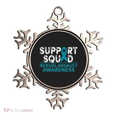 Support Squad Sexual Assault Awareness Month Teal Ribbon Ornament