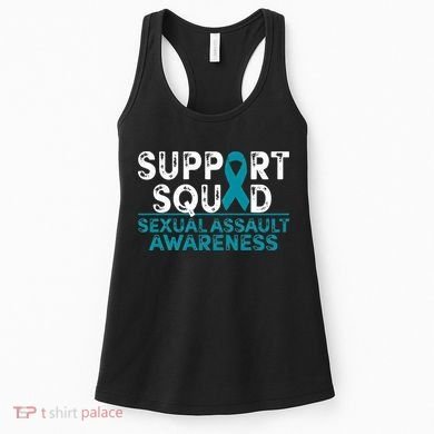 Support Squad Sexual Assault Awareness Month Teal Ribbon Women's Tank Top