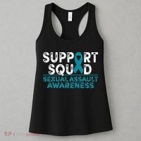 Support Squad Sexual Assault Awareness Month Teal Ribbon Women's Tank Top thumb 3