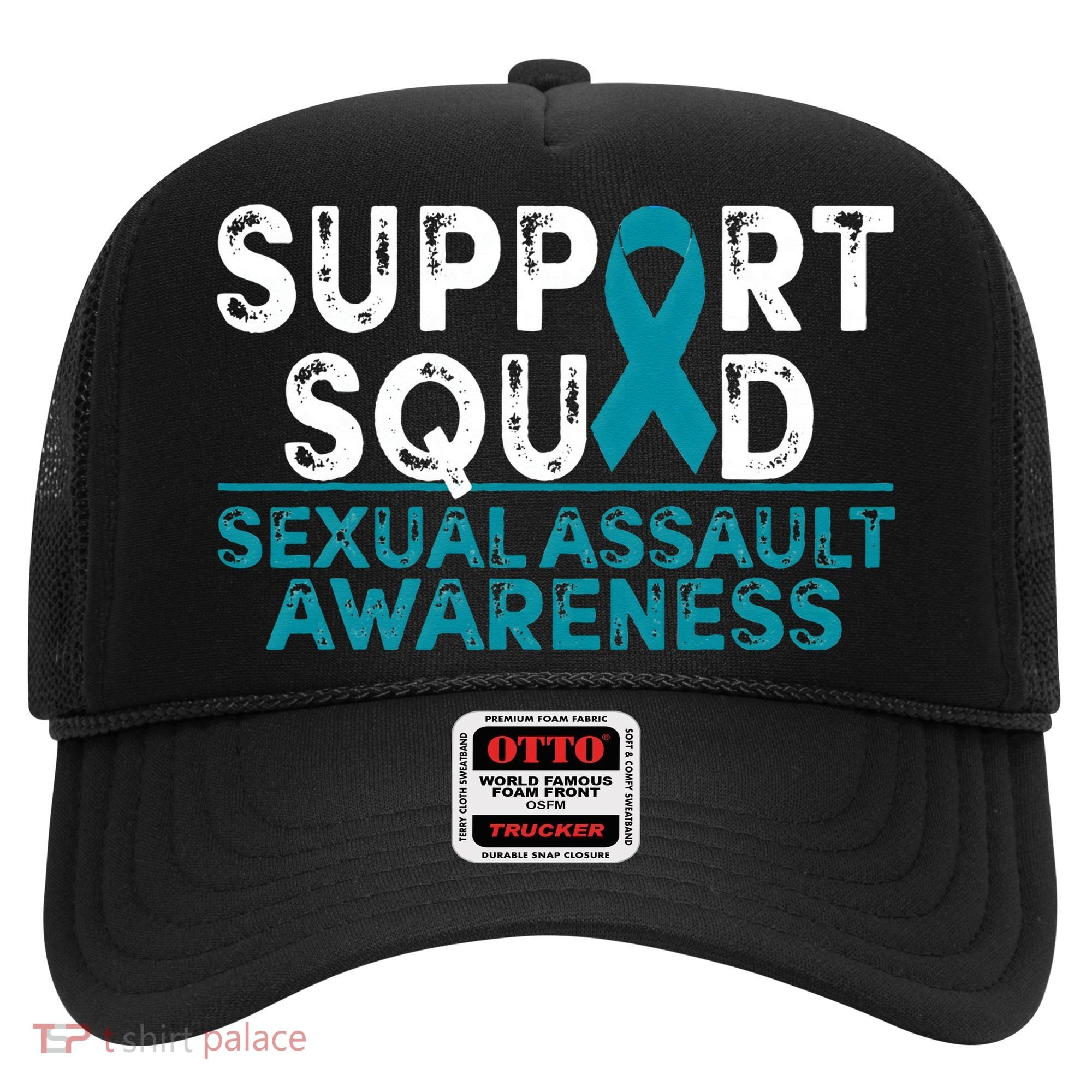 Support Squad Sexual Assault Awareness Month Teal Ribbon Hat