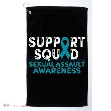 Support Squad Sexual Assault Awareness Month Teal Ribbon Golf Towel