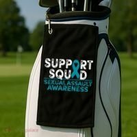 Support Squad Sexual Assault Awareness Month Teal Ribbon Golf Towel thumb 2