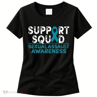 Support Squad Sexual Assault Awareness Month Teal Ribbon Women's T-Shirt