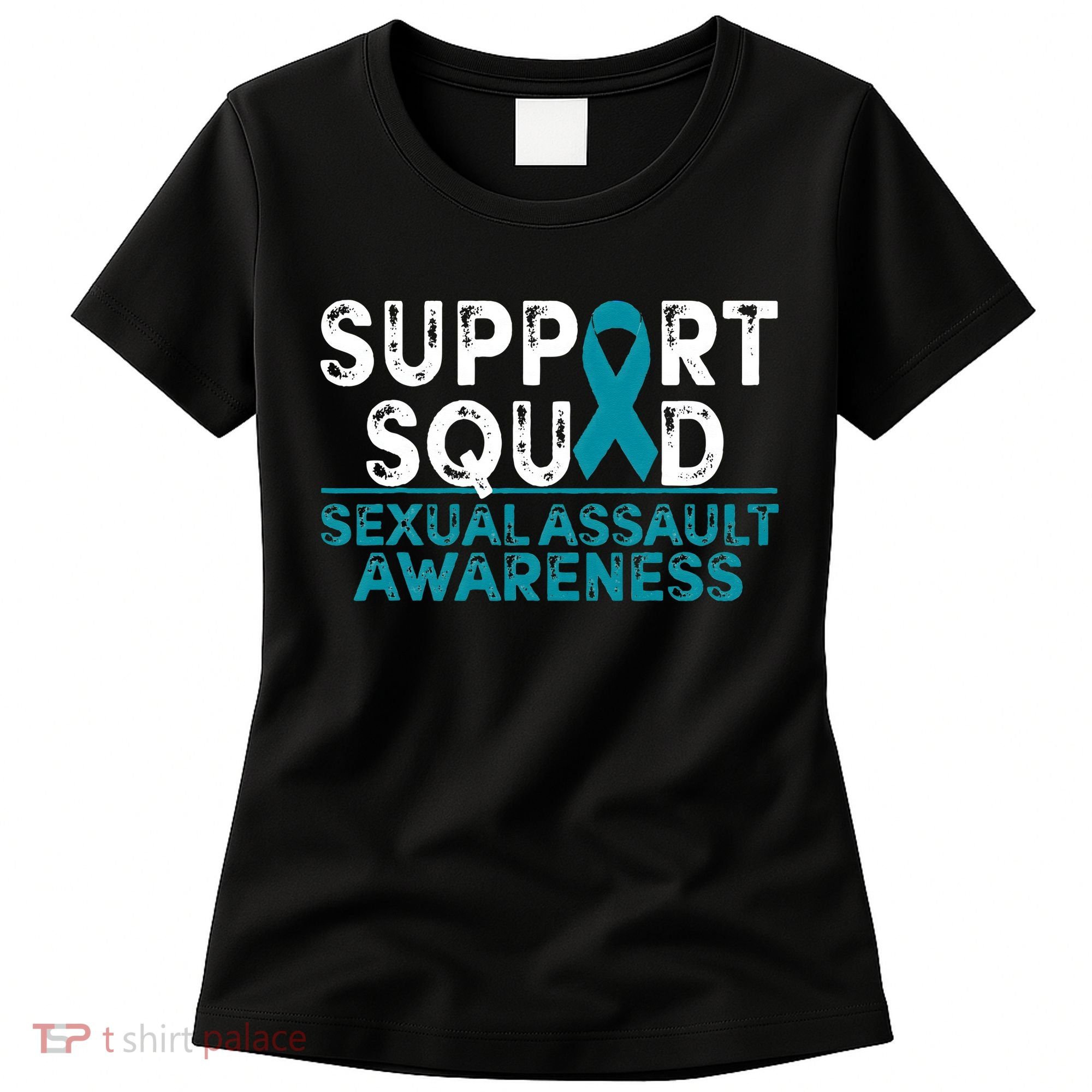 Support Squad Sexual Assault Awareness Month Teal Ribbon Women's T-Shirt