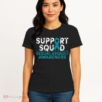Support Squad Sexual Assault Awareness Month Teal Ribbon Women's T-Shirt thumb 4