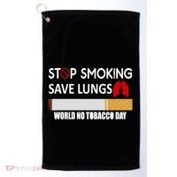 Stop Smoking Save Lung World No Tobacco Day Lung Cancer Gift Golf Towel thumb 0