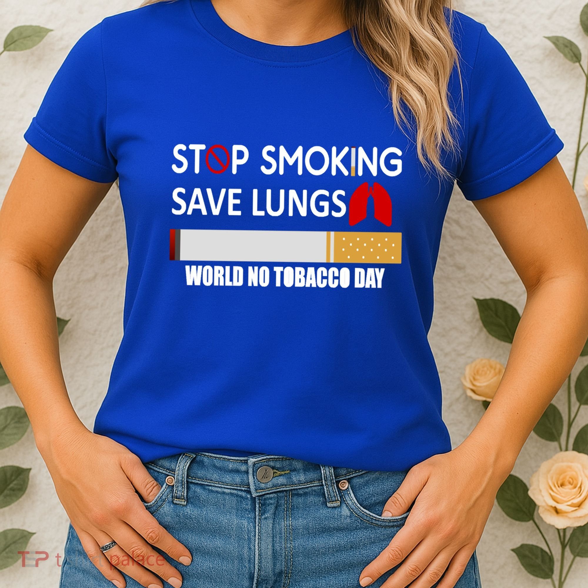 Stop Smoking Save Lung World No Tobacco Day Lung Cancer Gift Women's T-Shirt