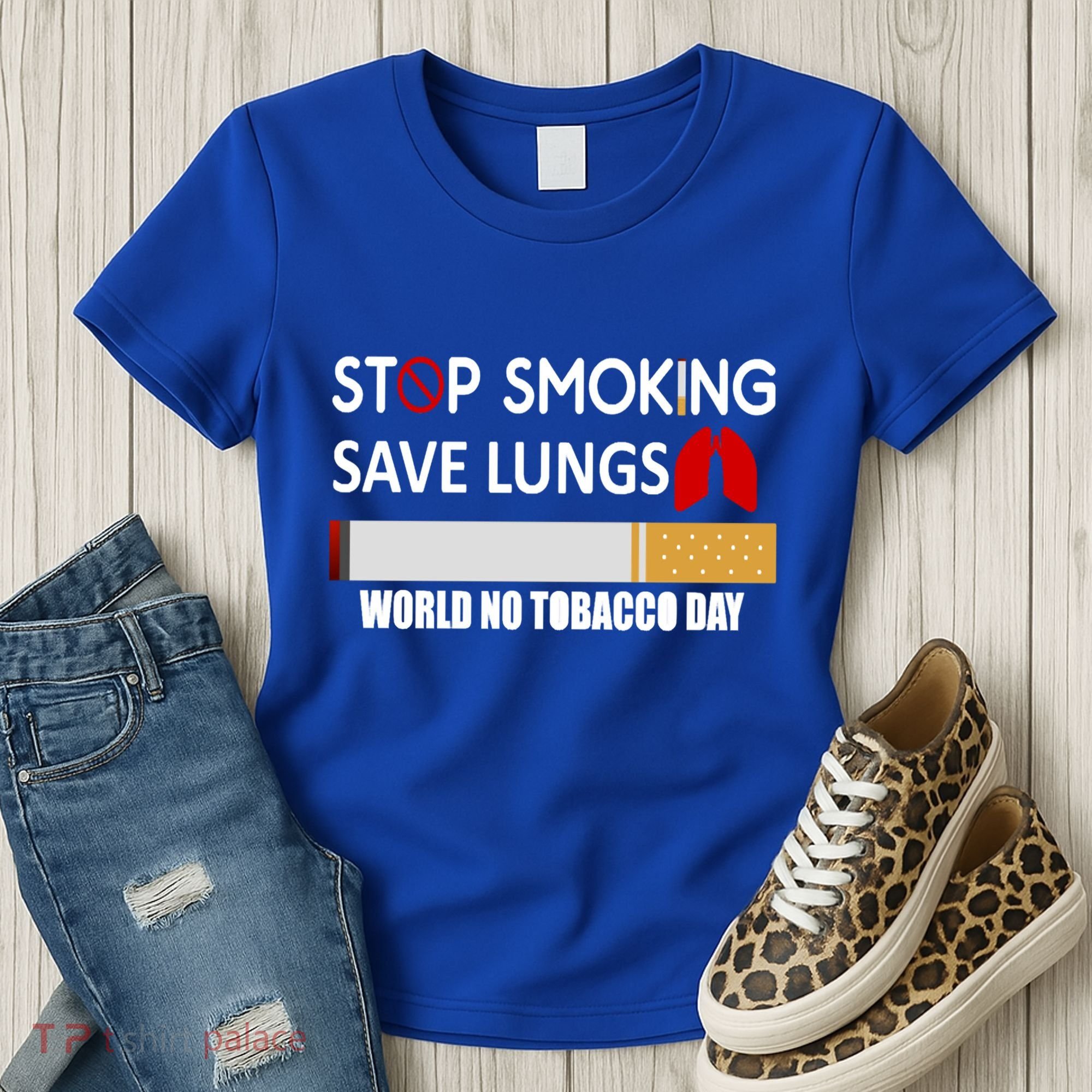 Stop Smoking Save Lung World No Tobacco Day Lung Cancer Gift Women's T-Shirt