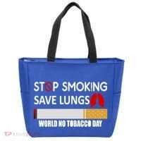 Stop Smoking Save Lung World No Tobacco Day Lung Cancer Gift Tote Bag thumb 0