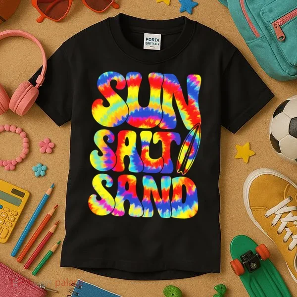 Sun Salt Sand Beach Summer Kids T-Shirt