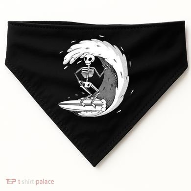Surfing Skeleton USA-Made Doggie Bandana