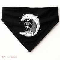 Surfing Skeleton USA-Made Doggie Bandana thumb 0