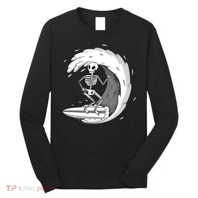 Surfing Skeleton Long Sleeve Shirt