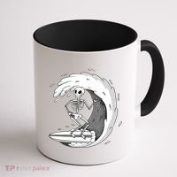 Surfing Skeleton Coffee Mug thumb 1