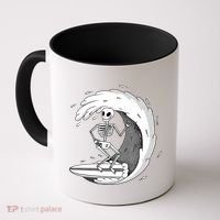 Surfing Skeleton Coffee Mug thumb 0