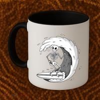 Surfing Skeleton Coffee Mug thumb 2