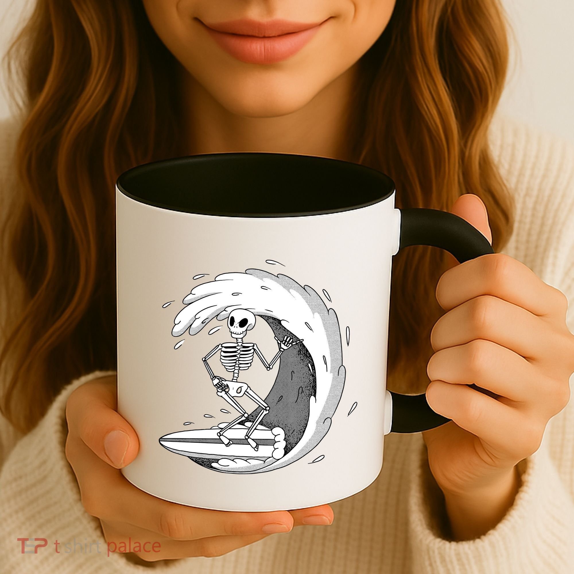 Surfing Skeleton Coffee Mug