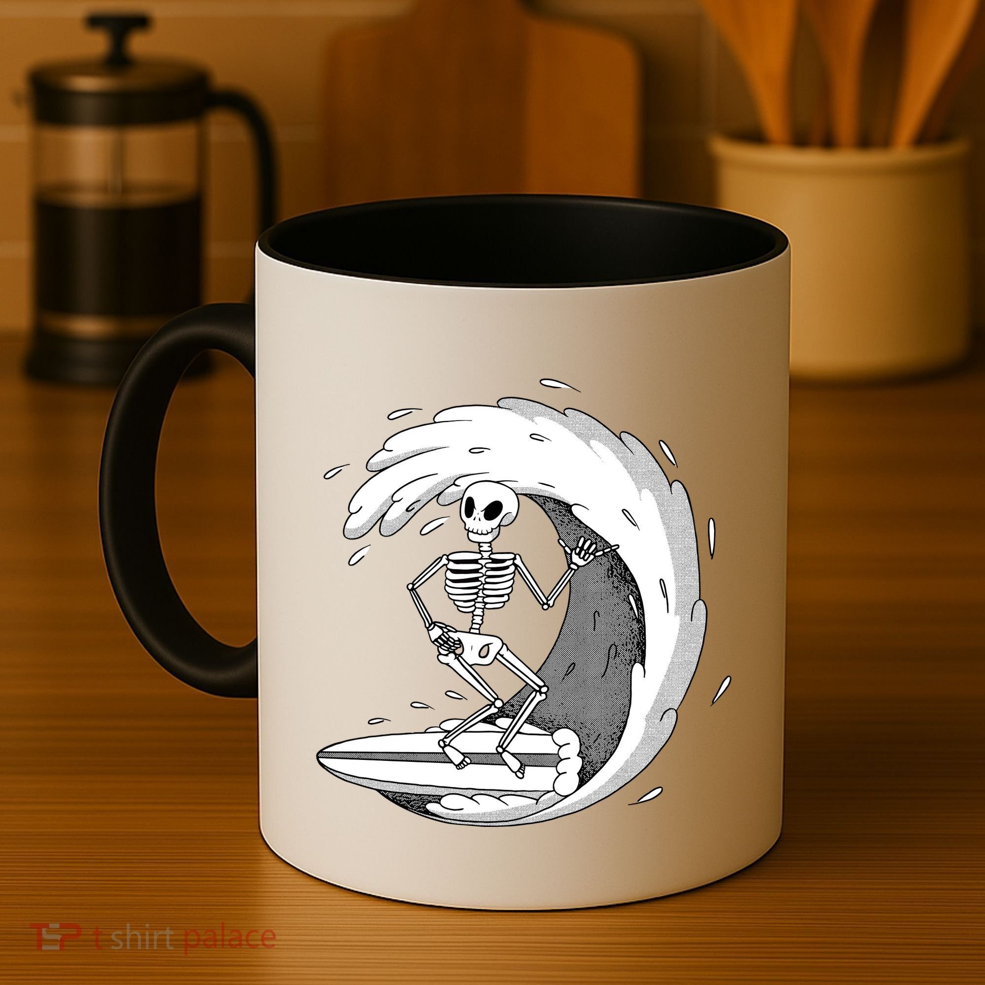 Surfing Skeleton Coffee Mug