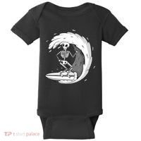 Surfing Skeleton Baby Bodysuit thumb 0
