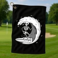 Surfing Skeleton Golf Towel thumb 1