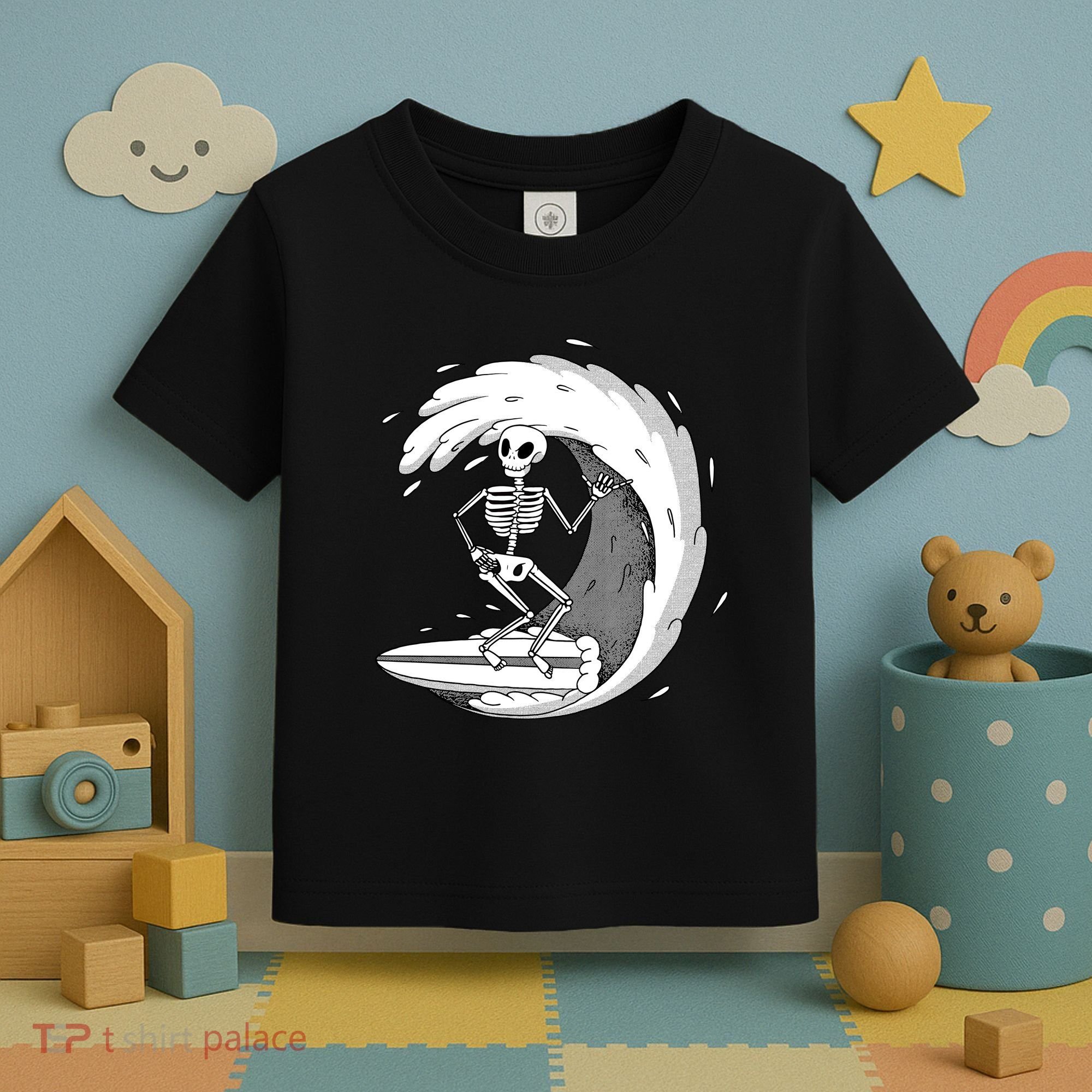 Surfing Skeleton Toddler T-Shirt