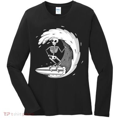 Surfing Skeleton Women's Long Sleeve Shirt