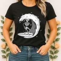 Surfing Skeleton Women's T-Shirt thumb 2