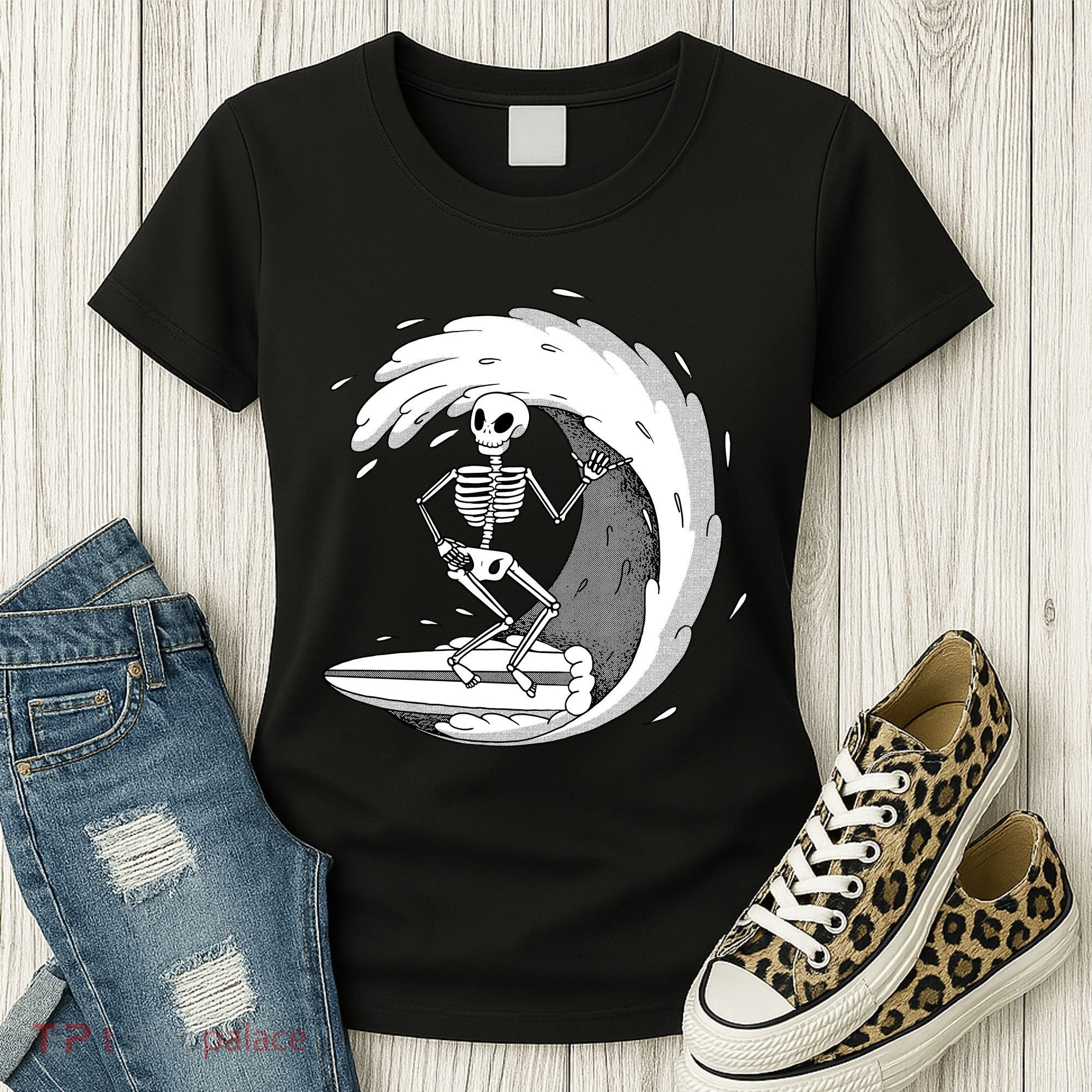 Surfing Skeleton Women's T-Shirt