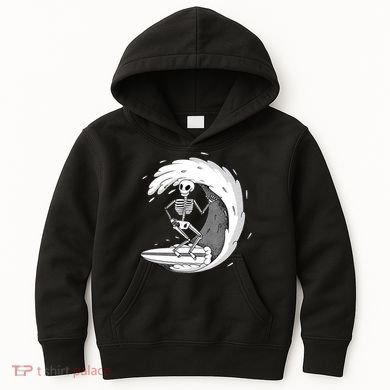 Surfing Skeleton Kids Hoodie