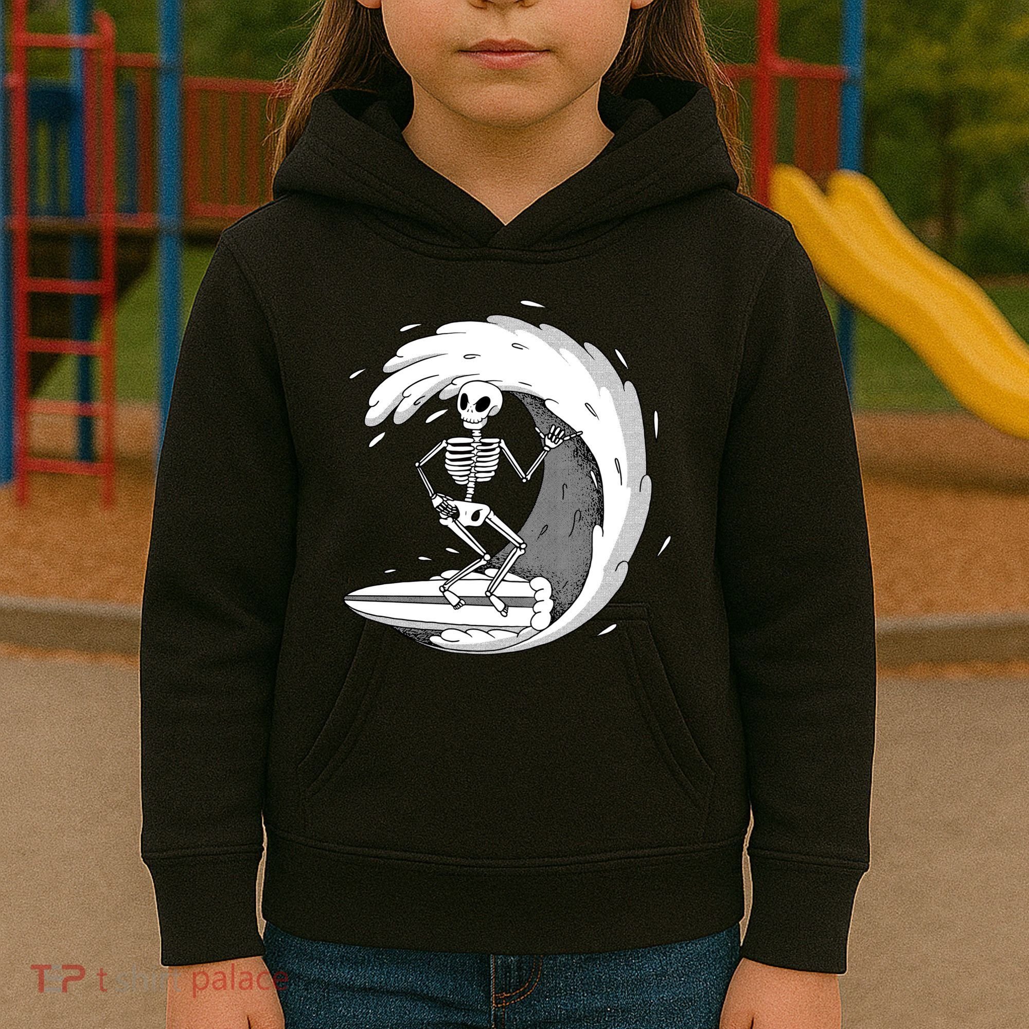 Surfing Skeleton Kids Hoodie