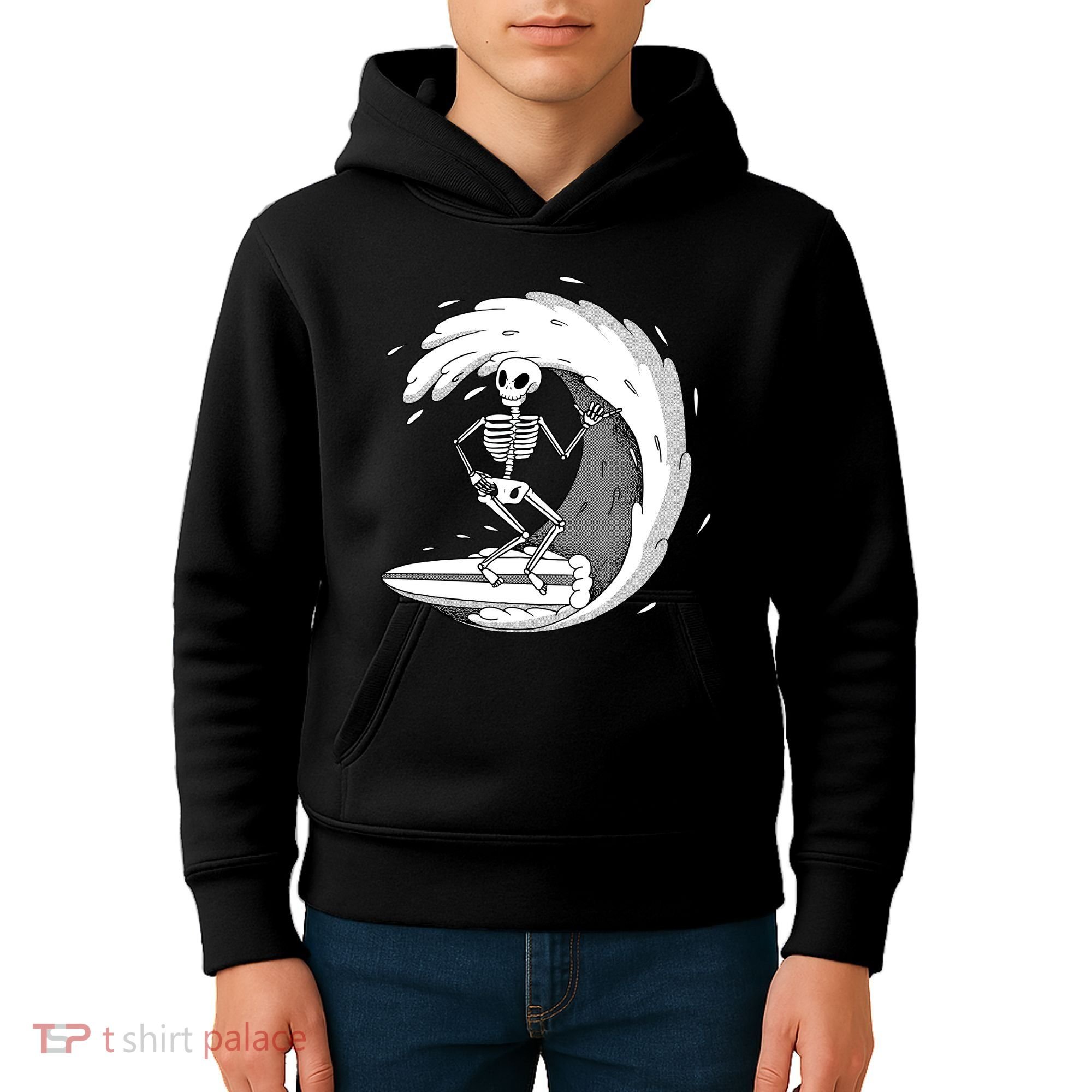 Surfing Skeleton Kids Hoodie