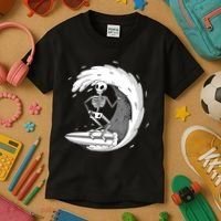 Surfing Skeleton Kids T-Shirt thumb 3