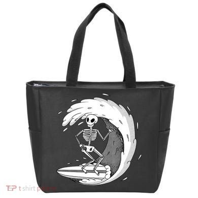 Surfing Skeleton Tote Bag