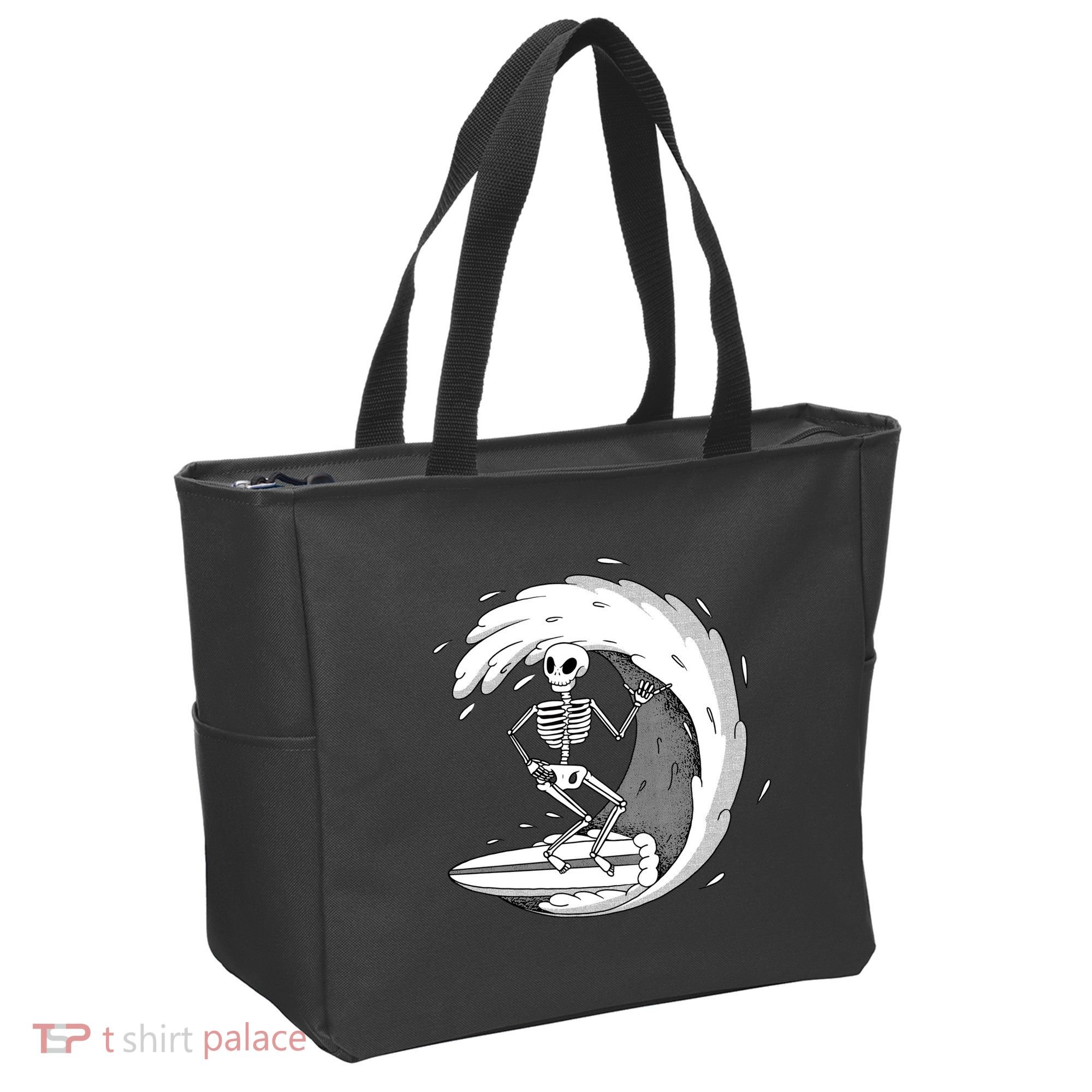 Surfing Skeleton Tote Bag
