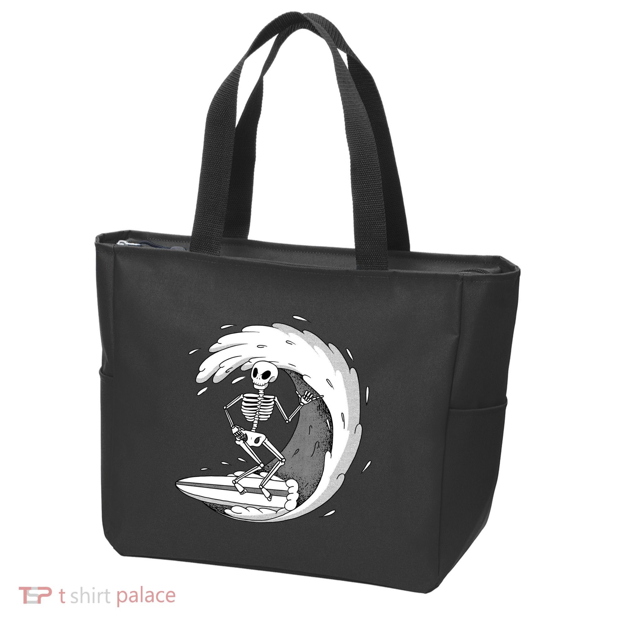 Surfing Skeleton Tote Bag