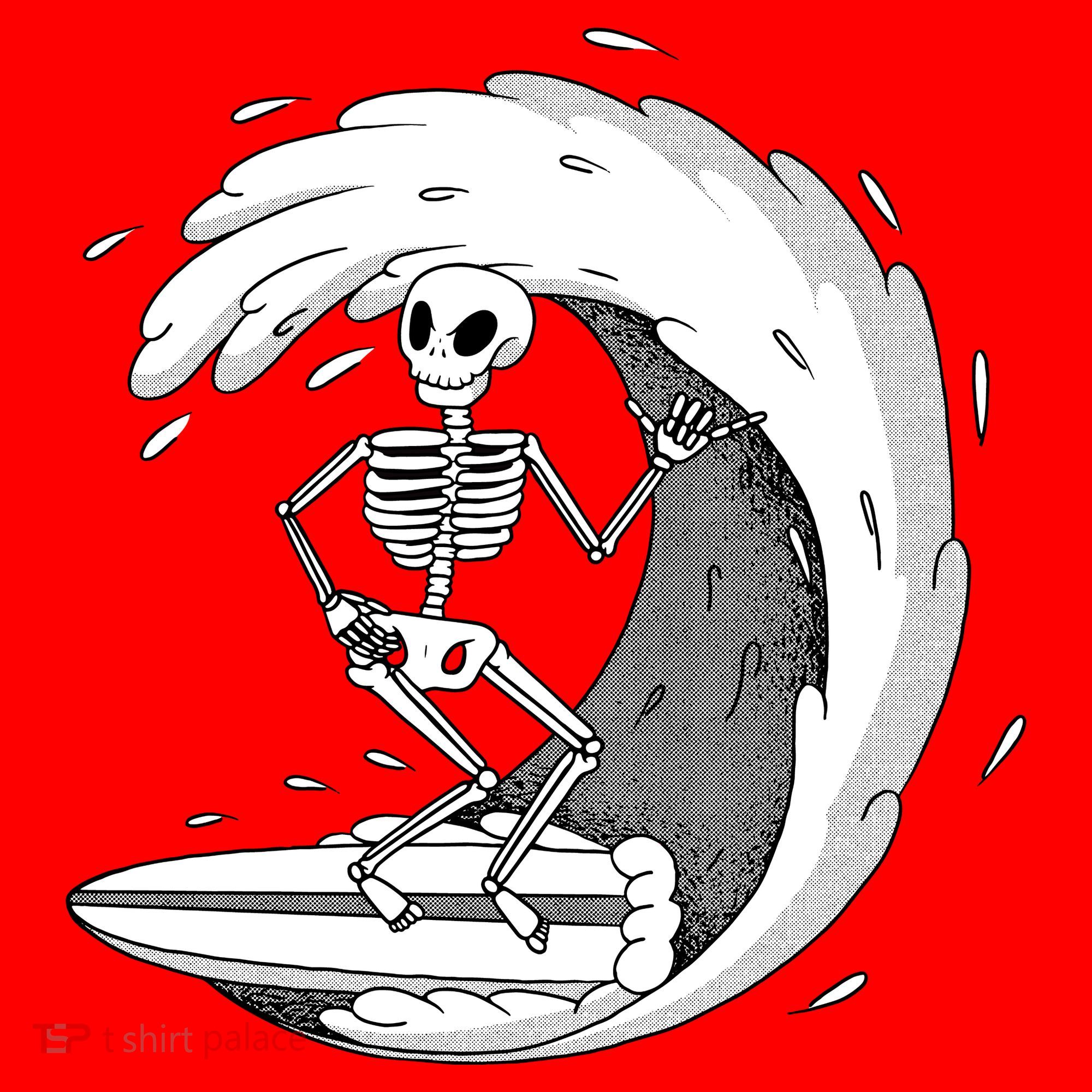 Surfing Skeleton Santa Hat