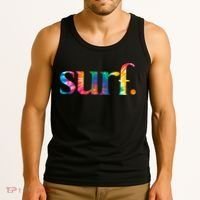 Surf Summer Surfing Rainbow Tank Top thumb 3