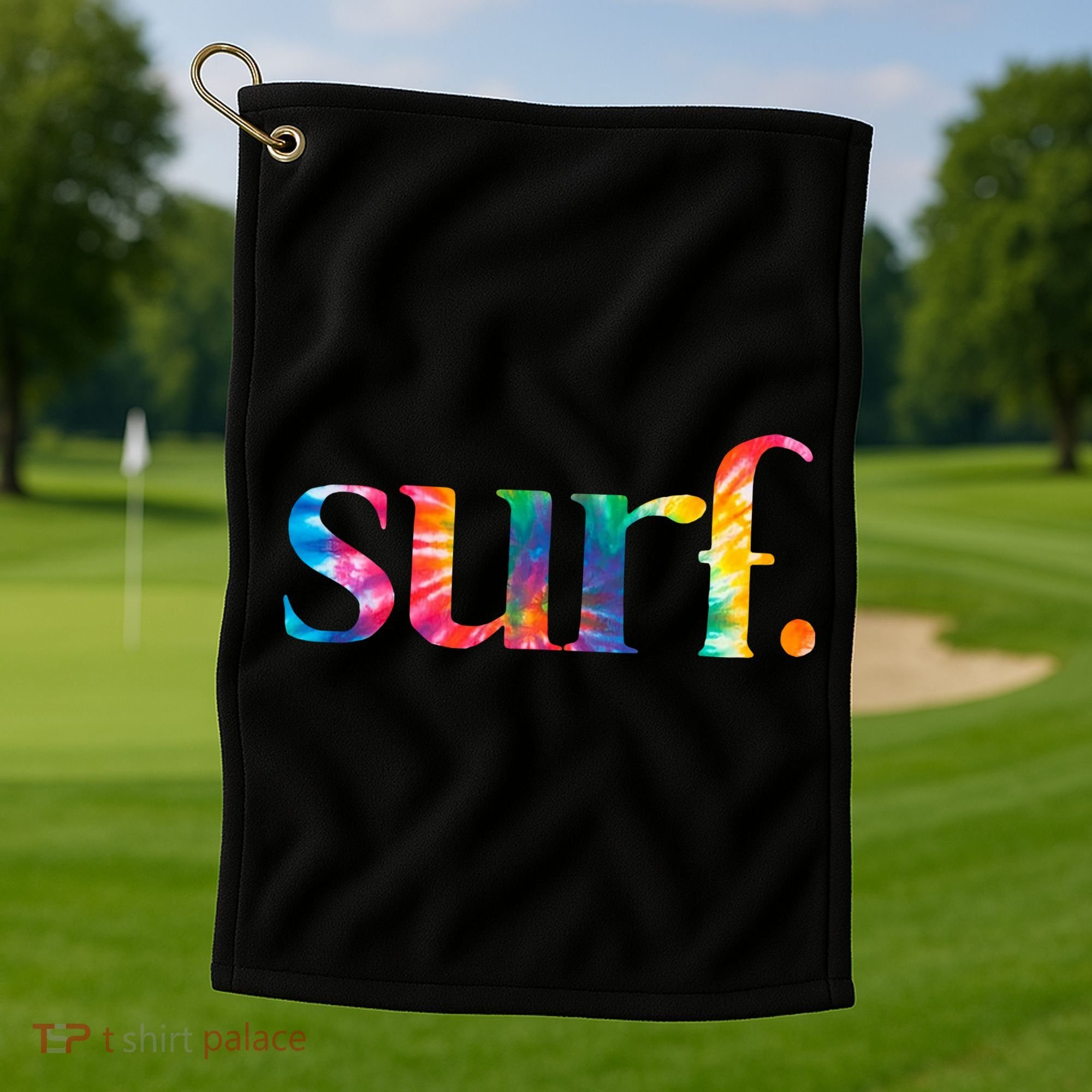 Surf Summer Surfing Rainbow Golf Towel
