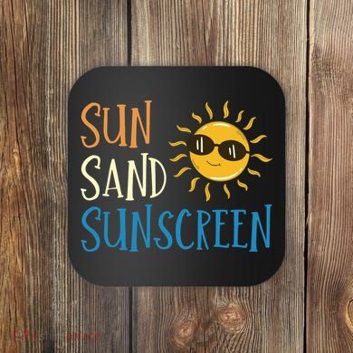 Sun Sand Sunscreen Coaster