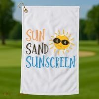 Sun Sand Sunscreen Golf Towel thumb 1