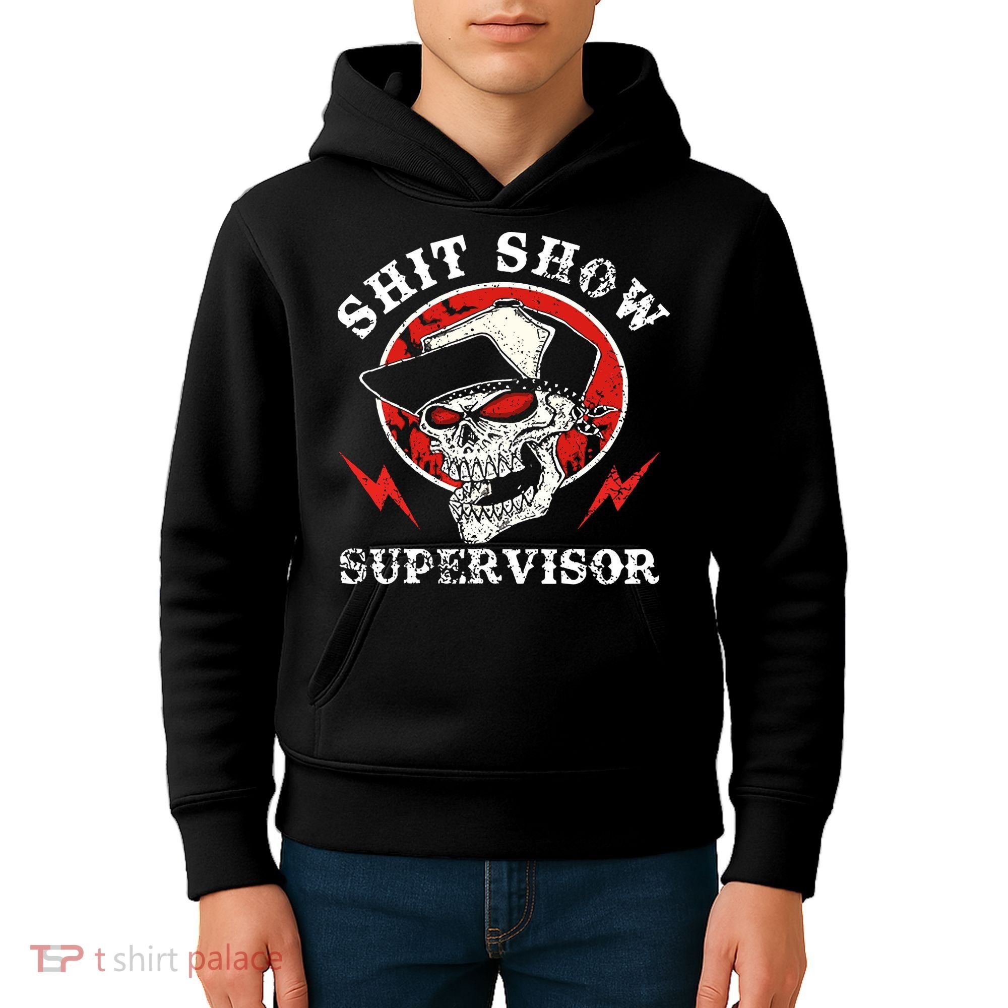 Shit Show Supervisor Skull Kids Hoodie