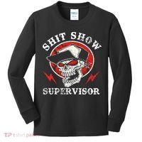 Shit Show Supervisor Skull Kids Long Sleeve Shirt thumb 0
