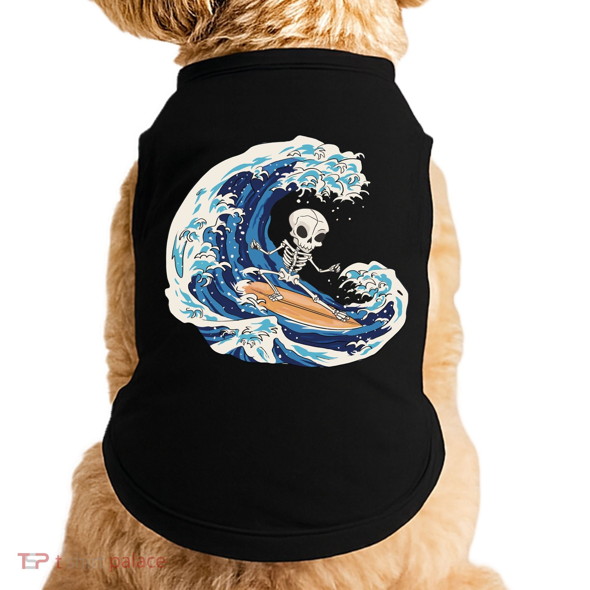 Skeleton Surfing Summer Surfer Doggie Tank