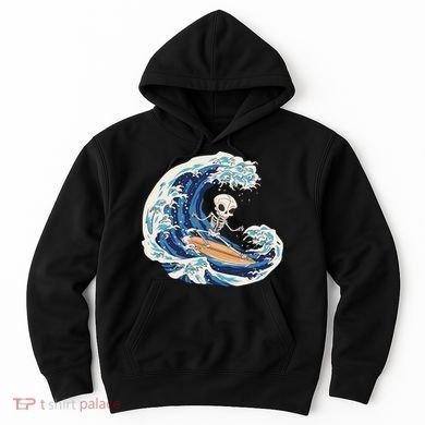 Skeleton Surfing Summer Surfer Hoodie