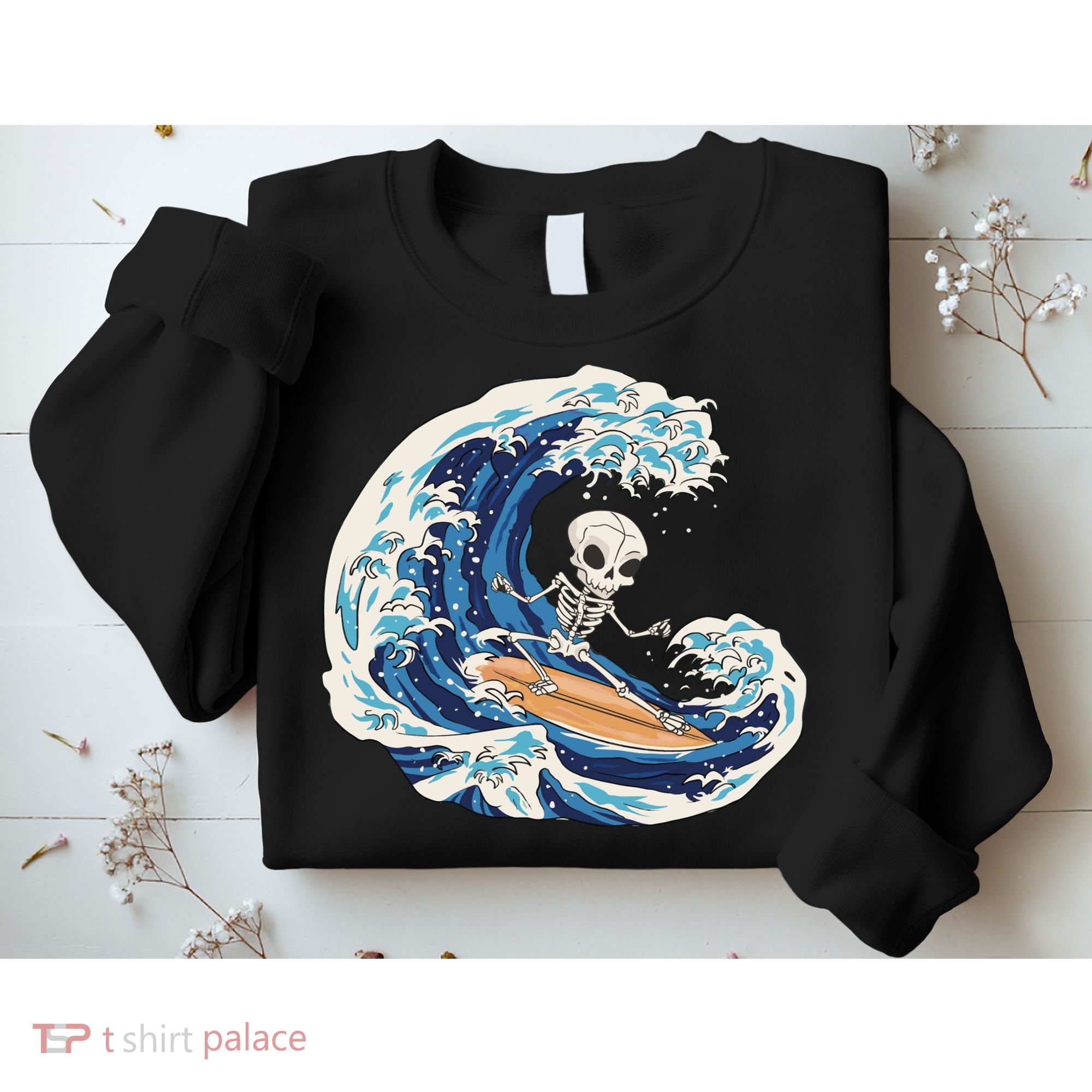 Skeleton Surfing Summer Surfer Sweatshirt