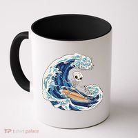 Skeleton Surfing Summer Surfer Coffee Mug thumb 0