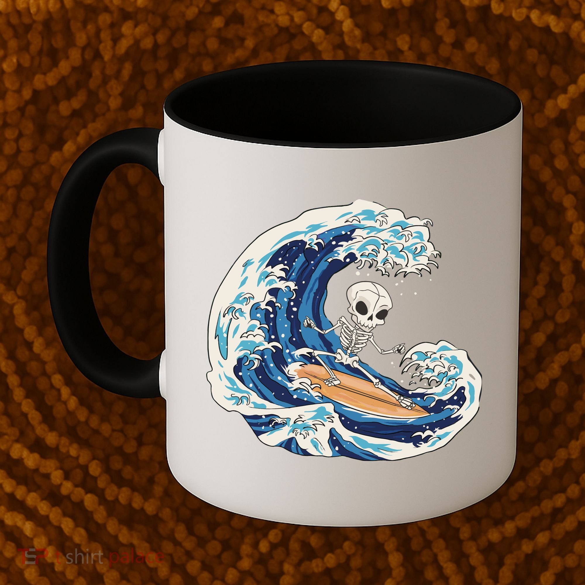 Skeleton Surfing Summer Surfer Coffee Mug
