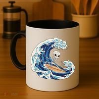 Skeleton Surfing Summer Surfer Coffee Mug thumb 4