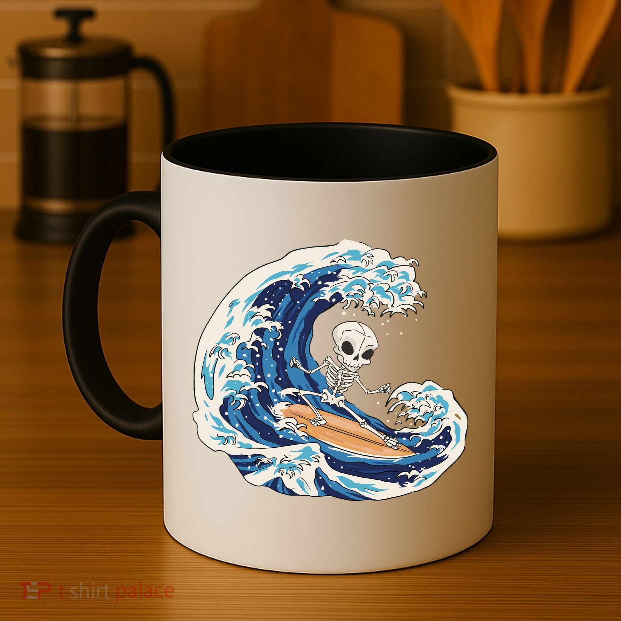 Skeleton Surfing Summer Surfer Coffee Mug