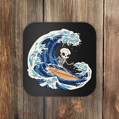 Skeleton Surfing Summer Surfer Coaster